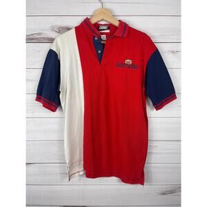 Vintage BIKE Polo SMU Mustangs Red White Blue‎ Polo Size M